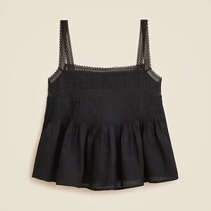 j crew lace-trim tank top in ramie